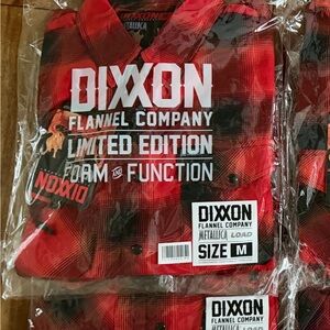 Metallica Load Medium DIXXON Red and Black Plaid Casual Button Down Shirt